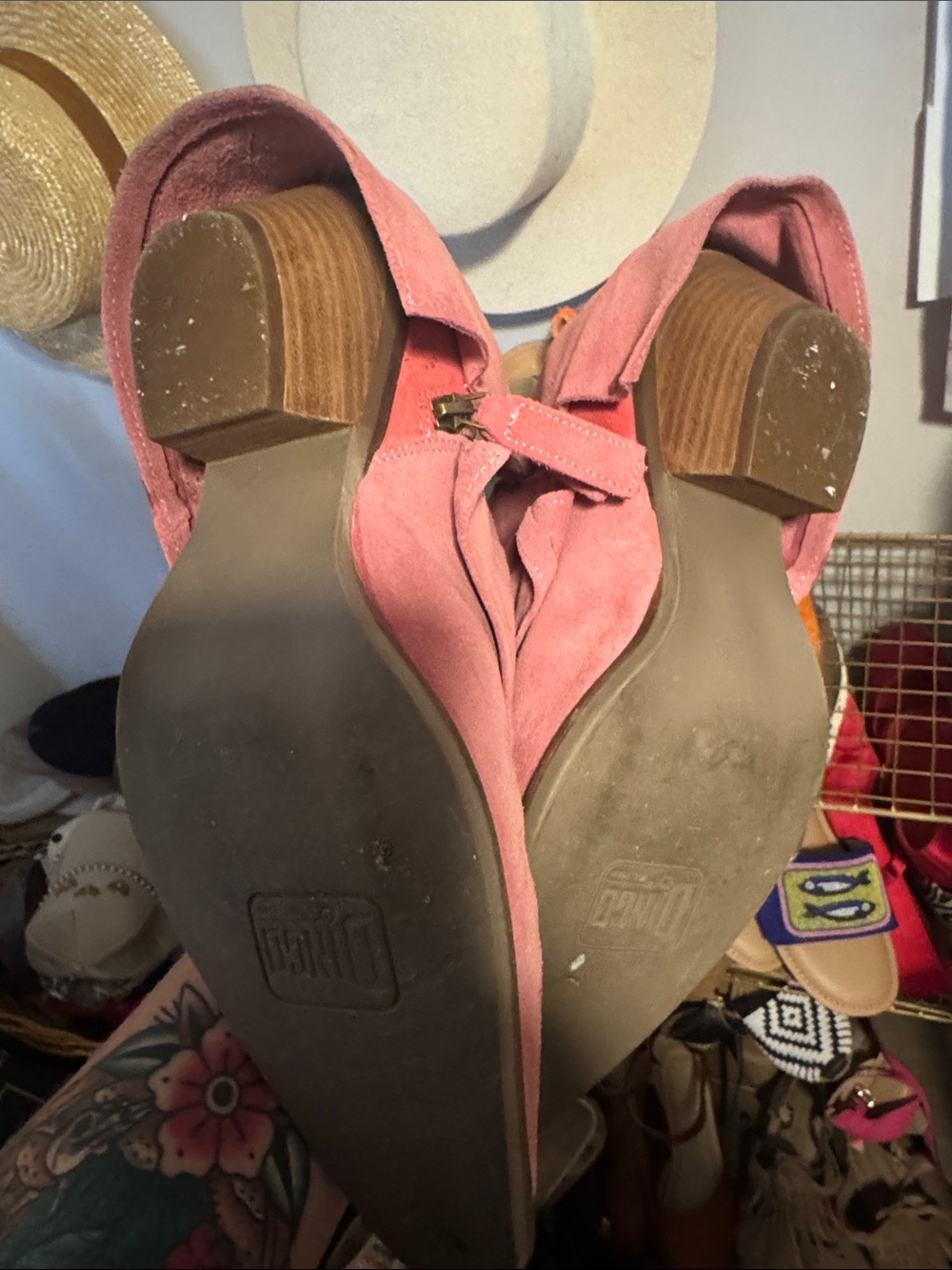 dingo Pink Fringe Suede Ankle Boot - Picture 3 of 3